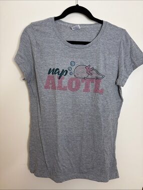 Jerzees Gray 'Nap ALOTl' Short-Sleeve Graphic Tee with Pink Accent